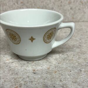 Vintage Shenango China coffee cup "SHO40" pattern, "Hanover" “Medallion & Stars”